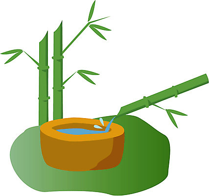 EPS 클립아트 나무 식물 일러스트 사람없음 야외 물 숲 샘물 대나무 우물 국내일러스트 자연요소 파일형식 벡터