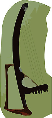 EPS 한국문화 한국전통 전통 악기 음악 일러스트 현악기 국악기 사람없음 오브젝트 소공후 국내일러스트 동양문화 문화예술 한국 국악 파일형식 벡터