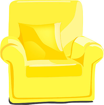EPS 클립아트 가구 의자 일러스트 사람없음 소파 노란색 안락의자 국내일러스트 컬러 생활용품 파일형식 벡터
