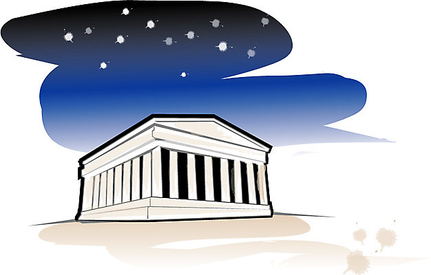 EPS 클립아트 시설물 건축 고건축 일러스트 유럽건축 신전 사람없음 건물 기둥 야간 그리스 성전 파르테논신전 도리아식 국내일러스트 자연요소 건축물 유럽 서양건축 파일형식 벡터