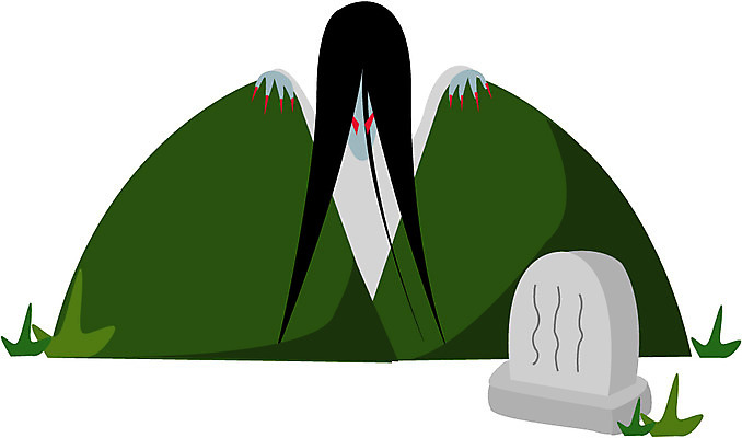 EPS 클립아트 일러스트 사람없음 무덤 묘 유령 처녀귀신 비석 공포 가상인물 국내일러스트 상상 파일형식 벡터