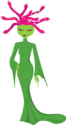 EPS 클립아트 동물 척추동물 일러스트 파충류 사람없음 뱀 메두사 국내일러스트 파일형식 벡터