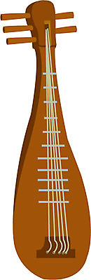 EPS 한국문화 한국전통 전통 악기 음악 일러스트 현악기 국악기 사람없음 비파 국내일러스트 동양문화 문화예술 한국 국악 파일형식 벡터 중국악기