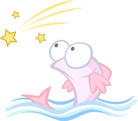 EPS 클립아트 동물 척추동물 캐릭터 한마리 별 일러스트 하늘 어류 사람없음 별자리 달 운세 물고기자리 일러캐릭터 자연요소 1 수중동물 파일형식 벡터