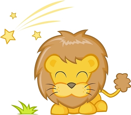 EPS 클립아트 동물 척추동물 캐릭터 한마리 육지동물 별 일러스트 포유류 하늘 사람없음 별자리 달 운세 사자 사자자리 일러캐릭터 자연요소 1 파일형식 벡터