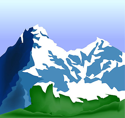 EPS 클립아트 일러스트 산 풍경 사람없음 눈 히말라야 국내일러스트 자연요소 날씨 파일형식 벡터 산맥