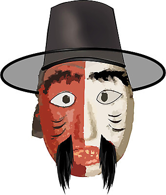 EPS 한국문화 한국전통 전통 일러스트 전통소품 가면 사람없음 전통놀이 오브젝트 탈춤 전통공예 탈 전통탈 양반 고성오광대 고성탈 오광대 홍백양반 국내일러스트 동양문화 놀이 한국 전통공연 공예 전통무용 신분 탈놀이 파일형식 벡터