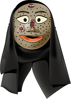 동양문화 전통 놀이 한국 가면 전통공연 공예 오브젝트 전통무용 탈 파일형식 벡터 한국전통 전통소품 탈춤 전통탈 전통놀이 먹중 한국문화 전통공예 사람없음 EPS 국내일러스트 일러스트