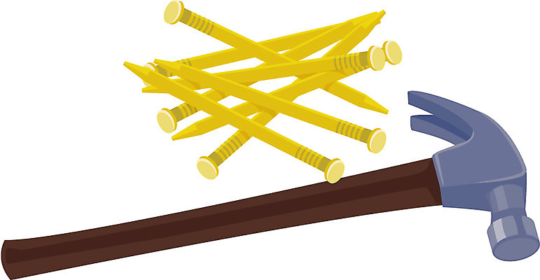 EPS 일러스트 공사 사람없음 장비 도구 공구 못 망치 장도리 망치질 국내일러스트 모션 건설업 파일형식 벡터