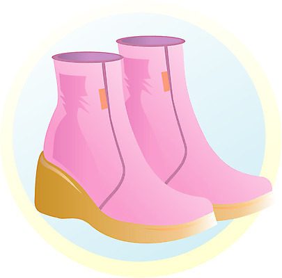EPS 클립아트 잡화 옷 분홍색 신발 일러스트 부츠 사람없음 오브젝트 한켤레 반부츠 국내일러스트 1 컬러 파일형식 벡터