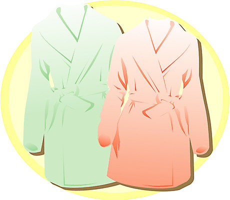 EPS 클립아트 옷 일러스트 사람없음 가운 목욕가운 커플룩 두벌 국내일러스트 커플 2 파일형식 벡터