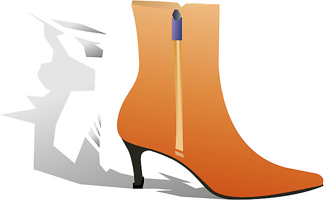 EPS 클립아트 잡화 옷 구두 신발 일러스트 부츠 그림자 사람없음 갈색 오브젝트 반부츠 국내일러스트 컬러 파일형식 벡터