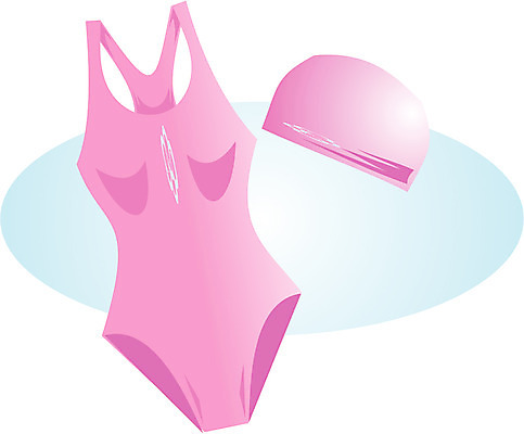 EPS 클립아트 옷 수영복 분홍색 일러스트 사람없음 수영모 원피스수영복 국내일러스트 컬러 수영용품 파일형식 벡터
