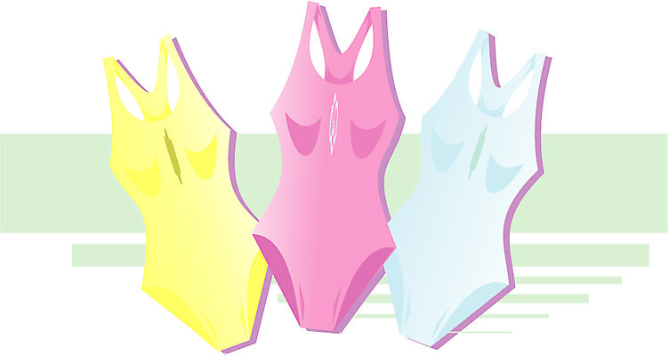 EPS 클립아트 옷 수영복 일러스트 사람없음 세벌 원피스수영복 국내일러스트 3 파일형식 벡터