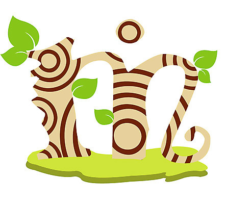 EPS 클립아트 나무 식물 문자 기호 알파벳 영어 잎 일러스트 글꼴 나뭇잎 사람없음 목재 픽토그램 소문자 M 국내일러스트 재료 파일형식 벡터