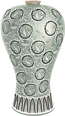 EPS 클립아트 한국문화 한국전통 전통 문양 일러스트 유물 사람없음 문화재 도자기 오브젝트 전통공예 고려청자 청자 청자상감운학문매병 국내일러스트 동양문화 한국 공예 국보 파일형식 벡터