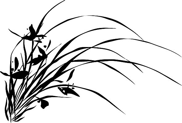 EPS 식물 한국문화 한국전통 전통 꽃 백그라운드 일러스트 수묵화 사람없음 난초 동양화 한국화 난초꽃 국내일러스트 동양문화 한국 미술 파일형식 벡터