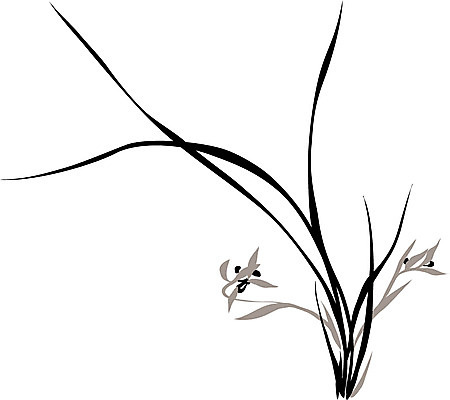 EPS 식물 한국문화 한국전통 전통 꽃 백그라운드 일러스트 수묵화 사람없음 난초 동양화 한국화 난초꽃 국내일러스트 동양문화 한국 미술 파일형식 벡터