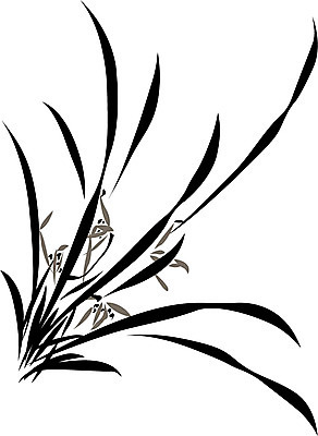 EPS 식물 한국문화 한국전통 전통 꽃 백그라운드 일러스트 수묵화 사람없음 난초 동양화 한국화 난초꽃 국내일러스트 동양문화 한국 미술 파일형식 벡터