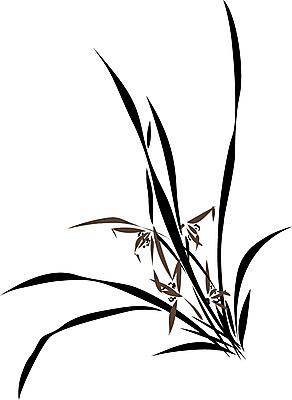 EPS 식물 한국문화 한국전통 전통 꽃 백그라운드 일러스트 수묵화 사람없음 난초 동양화 한국화 난초꽃 국내일러스트 동양문화 한국 미술 파일형식 벡터