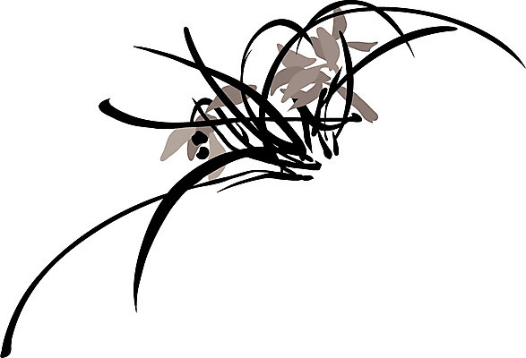 EPS 식물 한국문화 한국전통 전통 꽃 백그라운드 일러스트 수묵화 사람없음 난초 동양화 한국화 난초꽃 국내일러스트 동양문화 한국 미술 파일형식 벡터