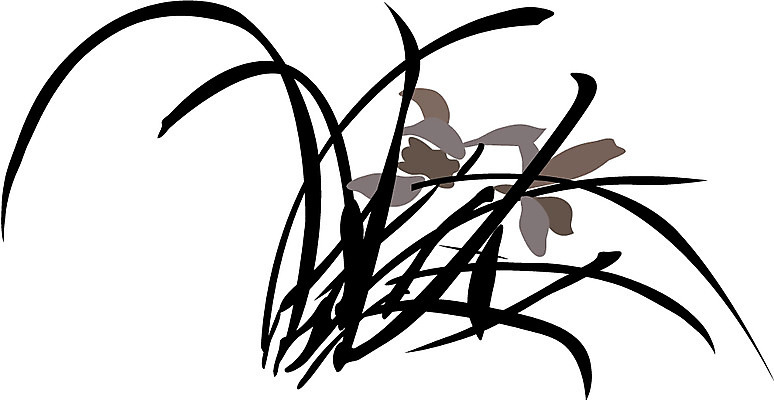 EPS 식물 한국문화 한국전통 전통 꽃 백그라운드 일러스트 수묵화 사람없음 난초 동양화 한국화 난초꽃 국내일러스트 동양문화 한국 미술 파일형식 벡터