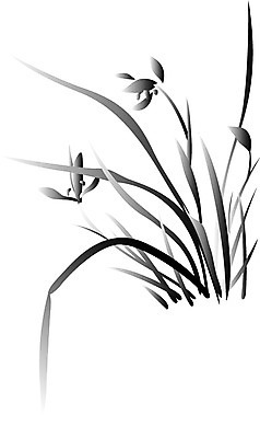 EPS 식물 한국문화 한국전통 전통 꽃 백그라운드 일러스트 수묵화 사람없음 난초 동양화 한국화 난초꽃 국내일러스트 동양문화 한국 미술 파일형식 벡터