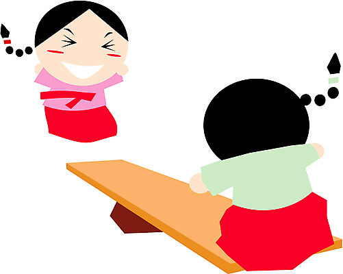 EPS 전신 클립아트 한국문화 한국전통 여자 명절 어린이 일러스트 사람 두명 추석 축제 전통놀이 널 전통의상 한복 댕기머리 널뛰기 여자만 어린이만 소녀만 국내일러스트 동양문화 전통 헤어스타일 기념일 놀이 한국 파일형식 벡터