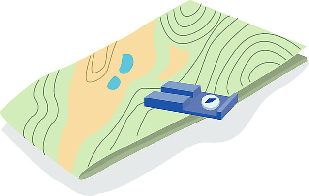 EPS 클립아트 과학 여행 지도 일러스트 실험기구 사람없음 나침반 방향 위치 동서남북 국내일러스트 파일형식 벡터