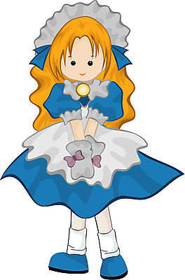 EPS 전신 클립아트 모자 긴머리 여자 일러스트 한명 서기 사람 메이드 여자만 여자한명만 국내일러스트 1 헤어스타일 잡화 모션 파일형식 벡터