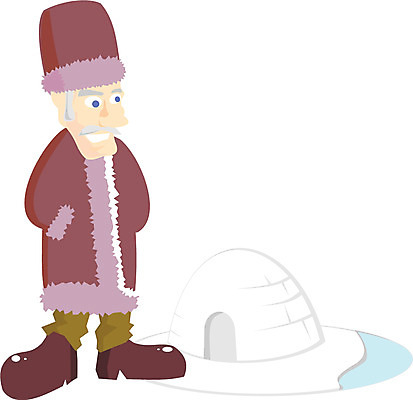 EPS 클립아트 외국인 유럽 외국문화 일러스트 주택 한명 사람 인종 극지방 북극 이글루 에스키모 얼음집 국내일러스트 1 나라 문화 건물 지역 파일형식 벡터