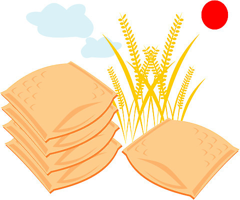 EPS 클립아트 식물 구름 일러스트 하늘 곡류 사람없음 농작물 태양 벼 쌀 쌀가마 국내일러스트 자연요소 농업 파일형식 벡터