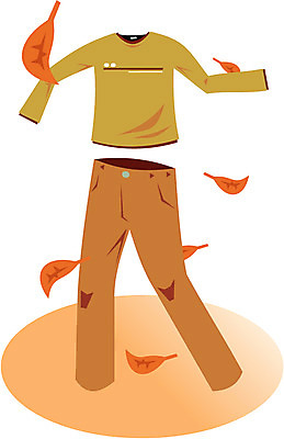 EPS 클립아트 옷 상의 낙엽 일러스트 하의 나뭇잎 사람없음 캐주얼 가을 가을옷 국내일러스트 계절 잎 파일형식 벡터 가을_계절