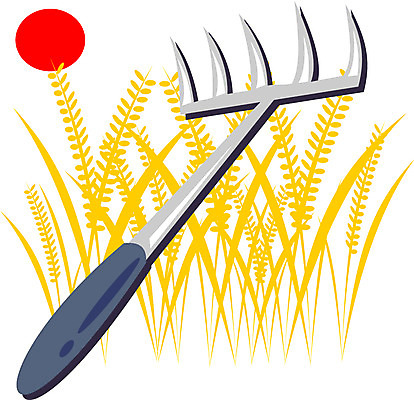 EPS 클립아트 식물 산업 농업 일러스트 곡류 사람없음 농작물 태양 벼 도구 공구 농기구 오브젝트 갈퀴 쇠스랑 국내일러스트 자연요소 파일형식 벡터
