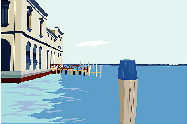 클립아트 바다 일러스트 하늘 풍경 해상도시 선박 국내일러스트 수상교통 도시