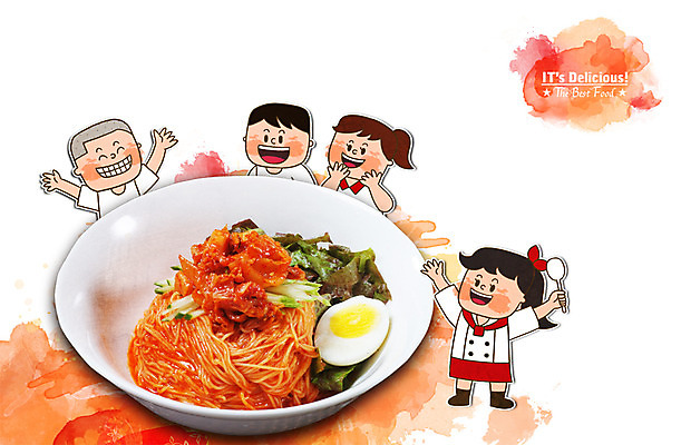 PSD 편집이미지 여자 남자 어린이 음식 포토일러 함께함 사람 여러명 시원함 국수 비빔국수 어린이만 이미지편집 다수 컨셉 면류 파일형식