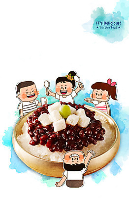 PSD 편집이미지 여자 남자 어린이 음식 포토일러 여름음식 떡 함께함 사람 여러명 숟가락 시원함 빙수 팥 팥빙수 어린이만 제철음식 이미지편집 다수 컨셉 디저트 수저 제철 파일형식 여름_계절