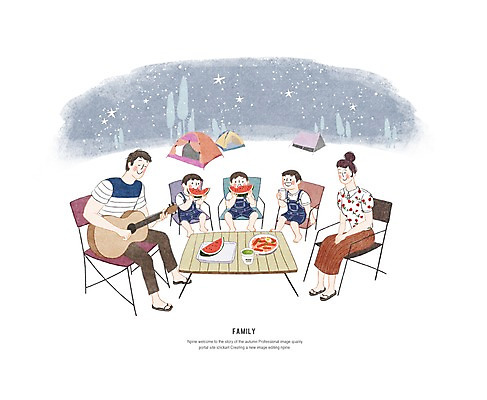 PSD 여자 남자 어린이 악기 여행 연주 의자 과일 일러스트 가족 밤하늘 휴가 여름음식 수박 함께함 여름방학 텐트 사람 앉기 여러명 성인 야외 기쁨 캠핑 기타 체험학습 체험 야간 먹기 즐거움 삼둥이 제철음식 제철과일 국내일러스트 자연요소 감정 음악 음식 가구 다수 컨셉 관계 모션 하늘 현악기 레저 방학 캠핑도구 제철 파일형식 여름_계절