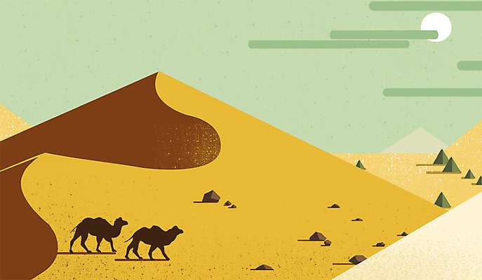 PSD 동물 구름 실루엣 모래 백그라운드 일러스트 자연 사람없음 사막 달 돌_바위 조약돌 모래언덕 낙타 국내일러스트 자연요소 포유류 촬영기법 언덕 생태계 파일형식