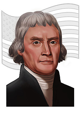 PSD 서양인 외국인 남자 일러스트 한명 사람 상반신 성인 교육자 국기 과거 위인 정치가 철학자 토머스제퍼슨 남자만 남자한명만 성인남자만 성인만 국내일러스트 직업 1 컨셉 인종 파일형식