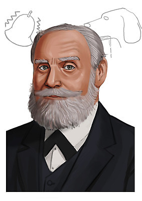 PSD 서양인 외국인 남자 일러스트 한명 사람 상반신 성인 종 개 과거 위인 생물학자 이반파블로브 남자만 남자한명만 성인남자만 성인만 국내일러스트 직업 1 컨셉 포유류 인종 파일형식