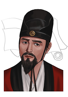 PSD 남자 종이 일러스트 한명 사람 동양인 상반신 성인 중국인 과거 위인 발명가 채륜 남자만 남자한명만 성인남자만 성인만 국내일러스트 외국인 직업 1 컨셉 인종 파일형식