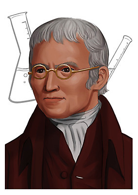 PSD 서양인 외국인 남자 일러스트 한명 사람 상반신 성인 과학자 시험관 과거 위인 화학자 돌턴 남자만 남자한명만 성인남자만 성인만 국내일러스트 직업 1 과학 컨셉 실험기구 인종 학자 파일형식