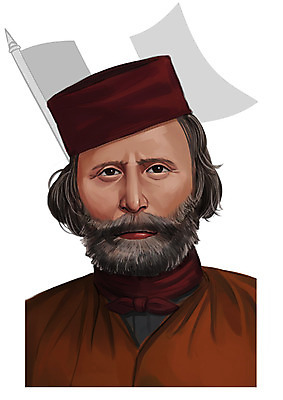 PSD 서양인 외국인 남자 일러스트 한명 사람 상반신 성인 국기 과거 위인 정치가 가리발디 남자만 남자한명만 성인남자만 성인만 국내일러스트 직업 1 컨셉 인종 파일형식