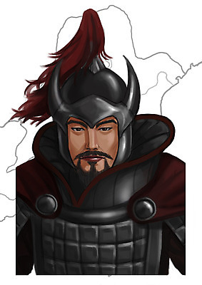 PSD 남자 일러스트 한명 사람 동양인 상반신 성인 한국인 왕 과거 위인 갑옷 광개토대왕 남자만 남자한명만 성인남자만 성인만 국내일러스트 투구모자 1 컨셉 인종 보호장비 파일형식