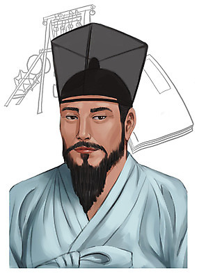 PSD 남자 일러스트 한명 사람 동양인 상반신 성인 책 한국인 기중기 과거 위인 정약용 실학자 남자만 남자한명만 성인남자만 성인만 국내일러스트 직업 1 컨셉 인종 중장비 파일형식