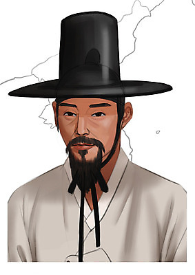 PSD 남자 지도 일러스트 한명 사람 동양인 상반신 성인 한국인 과거 위인 김정호 실학자 남자만 남자한명만 성인남자만 성인만 국내일러스트 직업 1 컨셉 인종 파일형식