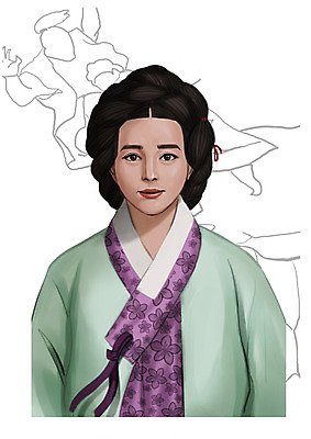 PSD 여자 일러스트 한명 사람 상반신 성인 한국인 한복 과거 위인 논개 여자만 여자한명만 성인여자만 성인만 국내일러스트 1 한국전통 컨셉 동양인 전통의상 파일형식