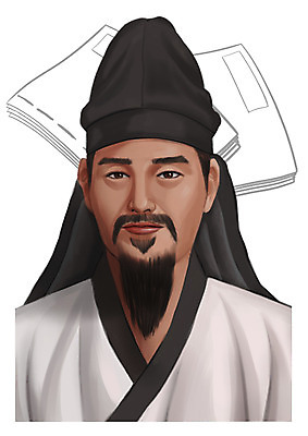 PSD 남자 일러스트 한명 사람 동양인 상반신 성인 책 한국인 과거 위인 율곡이이 남자만 남자한명만 성인남자만 성인만 국내일러스트 1 컨셉 인종 파일형식