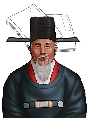 PSD 남자 일러스트 한명 사람 동양인 상반신 성인 책 한국인 과거 위인 최충 남자만 남자한명만 성인남자만 성인만 국내일러스트 1 컨셉 인종 학자 파일형식